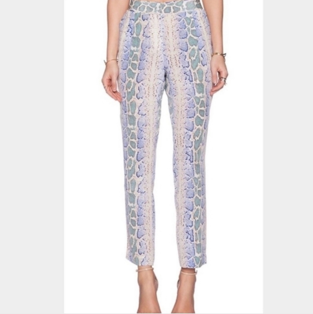 Stylish Blue and Cream Women's Pants
